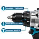 Kit Completo de Furadeira e Parafusadeira Profissional de Titânio 40V + Estojo, Bateria Extra, Base de Carregamento e Kit de Brocas