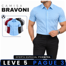 [LEVE 5 PAGUE 3] Camisa Masculina Bravoni em Seda Gelo e Elastano (Personalidade em Cada Detalhe!)
