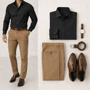 Kit Camisa Social Masculina e Calça Social Reta Tradicional Premium Tam Do 36 Ao 48