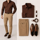 Kit Camisa Social Masculina e Calça Social Reta Tradicional Premium Tam Do 36 Ao 48
