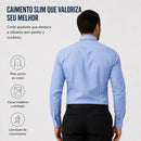 Camisa Social Masculina Slim Fit Premium Sem Passar Manga Longa Elegante Confortável para Trabalho e Presente