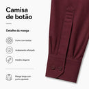 KIT 2 Camisa Social Masculina Manga Longa Slim Fit Elastano com Botão Tecnológica Anti Suor