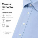 KIT 2 Camisa Social Masculina Manga Longa Slim Fit Elastano com Botão Tecnológica Anti Suor